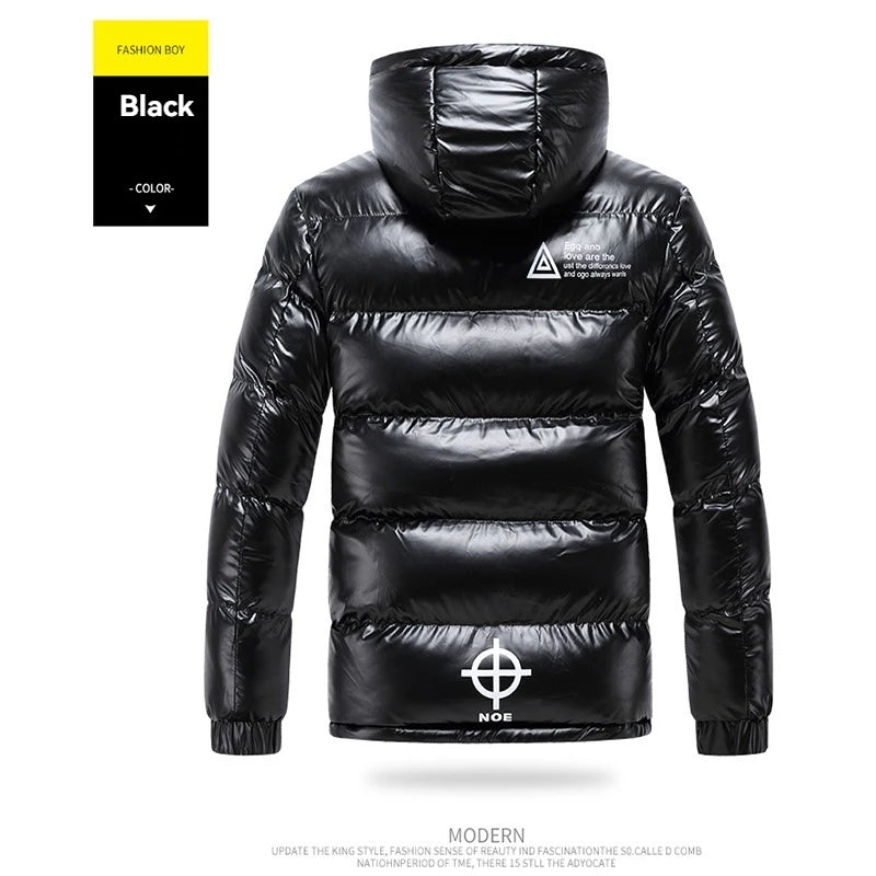 Winter Outdoor High Quality Bright Padded Jacket Trendy Hoodie Thickened Windproof Warm Non Washable Down Jacket Cotton Jacket