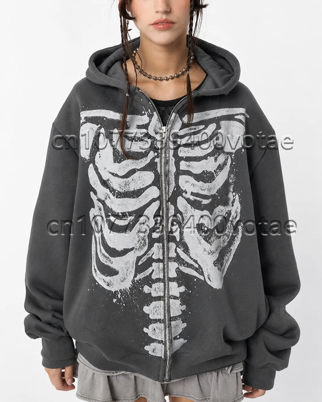 Fashion Letter Zip Up Hoodies Women Autumn Long Sleeve Tops Loose Hood Shirt Harajuku Y2K Clothes Female Sweatshirt Jacket