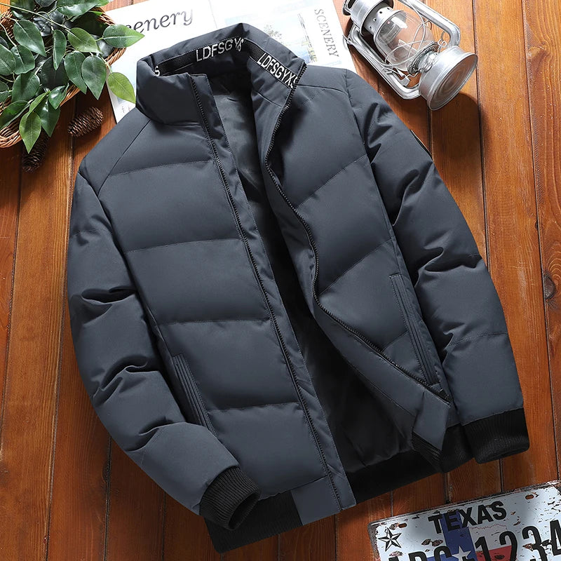 Parka Men Thick Warm Winter Jacket New Windproof Thick Outdoors Puffer Jacket Winter Fashion Casual Coats Solid Quilted Jacket