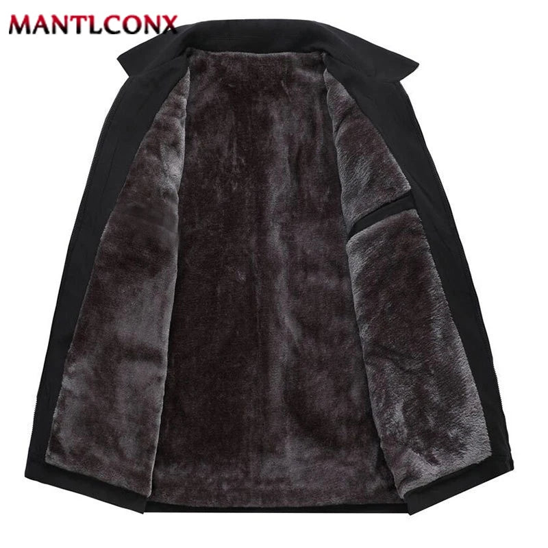 Winter Fleece Lining Jacket Men Thick Warm Winter Jackets for Men Autumn Blazer Office Dress Coat Social Formal Outerwear L-3XL