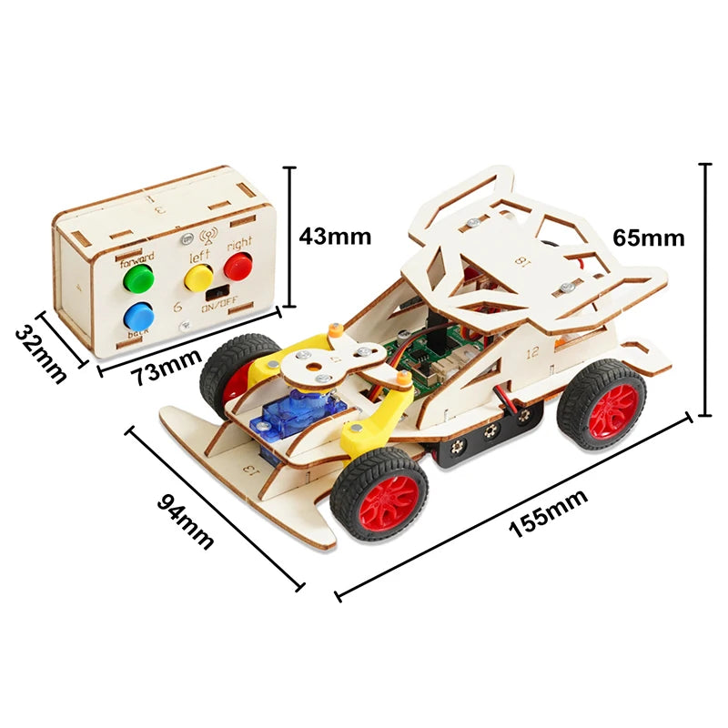 DIY Wooden Remote Control Car Building Kit for Kids STEM Educational Science Experiment Toy Wireless RC Racing Car Model Toys