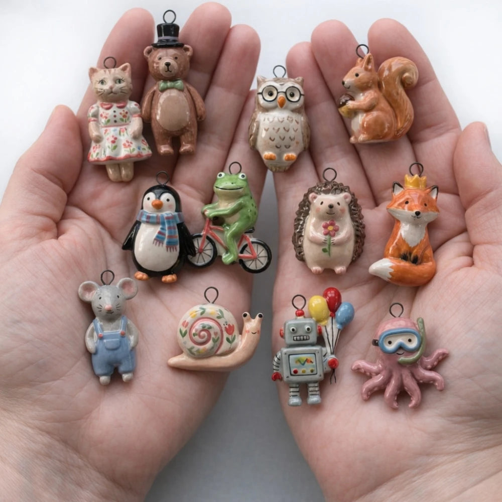 New Popular Colorful Animal Series Mouse Owl Cat DIY Pendant Charms Jewelry Making
