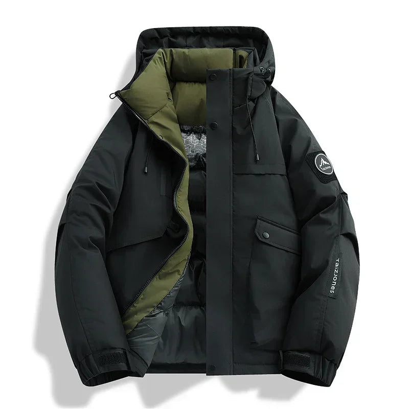 Men Outdoor Windproof Winter Graphene Lined Parkas Thickened Waterproof Warm Cold Resistant Mountaineering Coat Men Hiking Coat