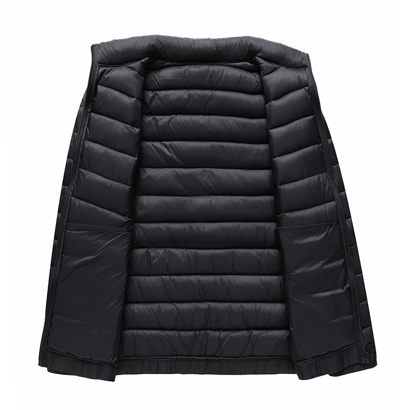 Men's winter jacket Simple stand collar Cotton coat New thick warm parkas