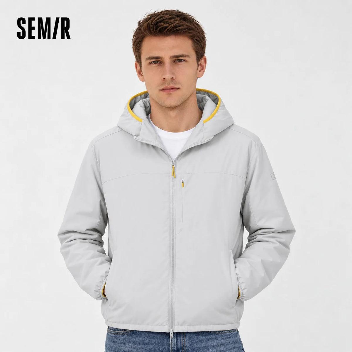 Semir Men Padded Jacket Water Repellent Wool Blend 2026 New Winter Daily Wear Urban Casual Style Cold Weather Layering