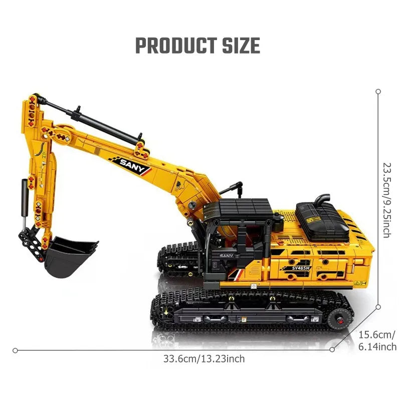 1022pcs-SEMBO BLOCK Excavator Models Building Blocks MOC City Construction Engineering Vehicle Bricks Educational Toys Boys Gift