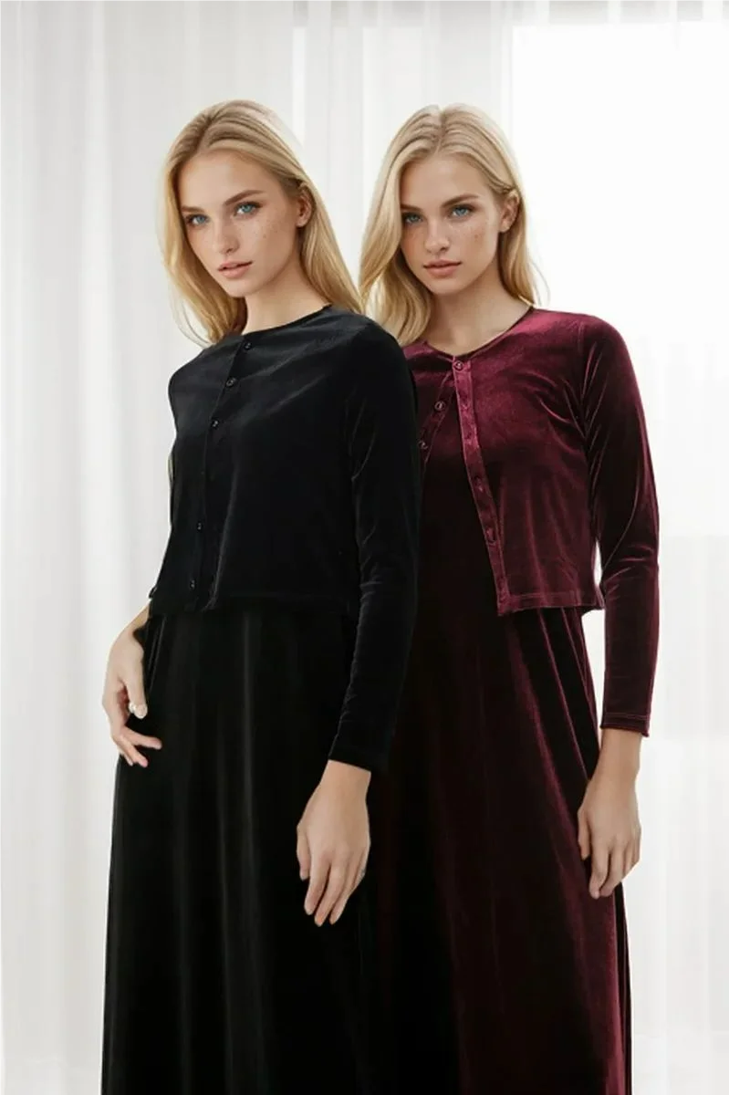 Autumn Women Casual Dress 2024 Autumn Women Solid Color Sleeveless Dress Single-breasted Long-sleeved Cardigan And Long Robes Female Casual Clothes
