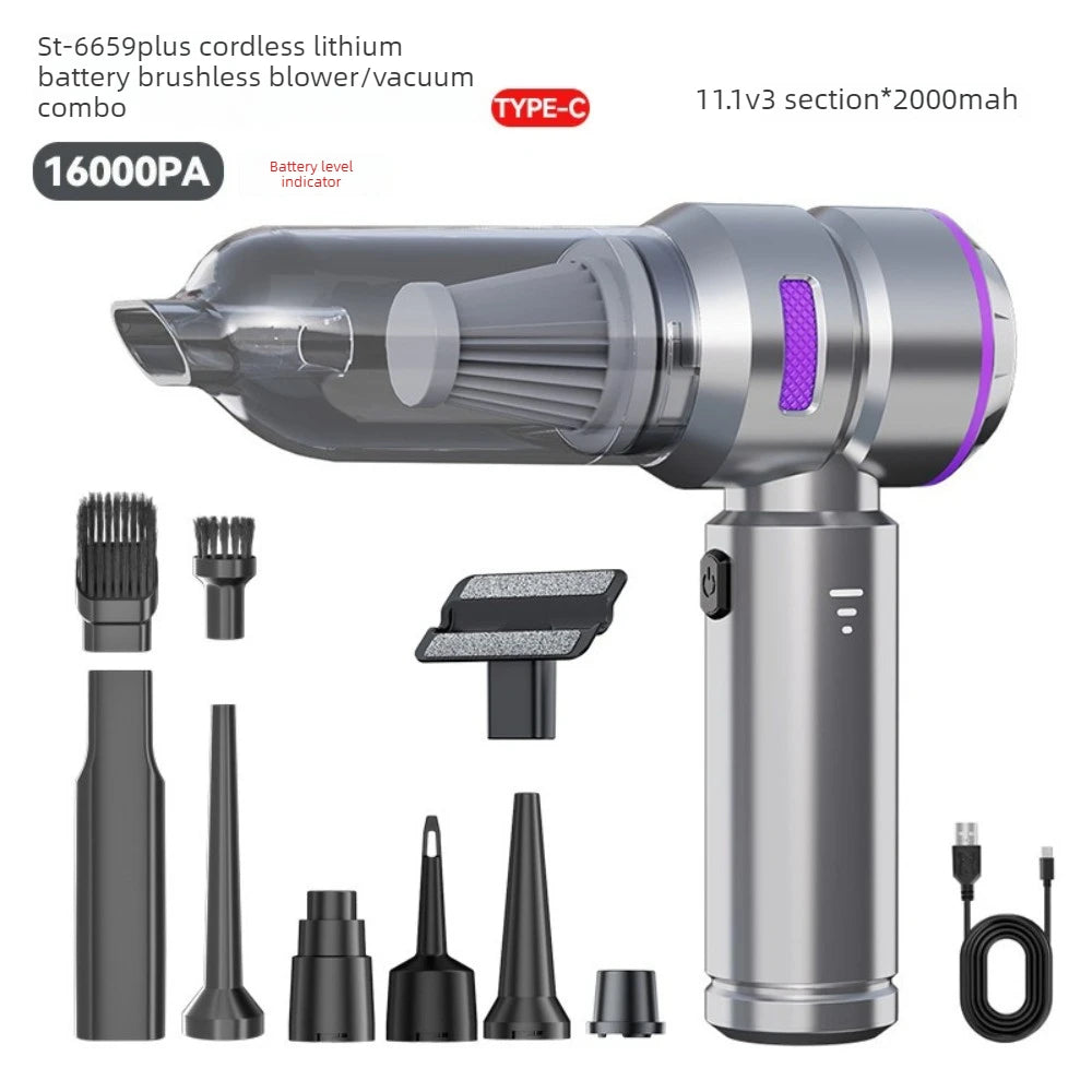 Feronix 16000Pa Wireless Car Vacuum Cleaner USB Charging 2000mAh Strong Suction Portable Car Integrated Blowing&Suction Machine
