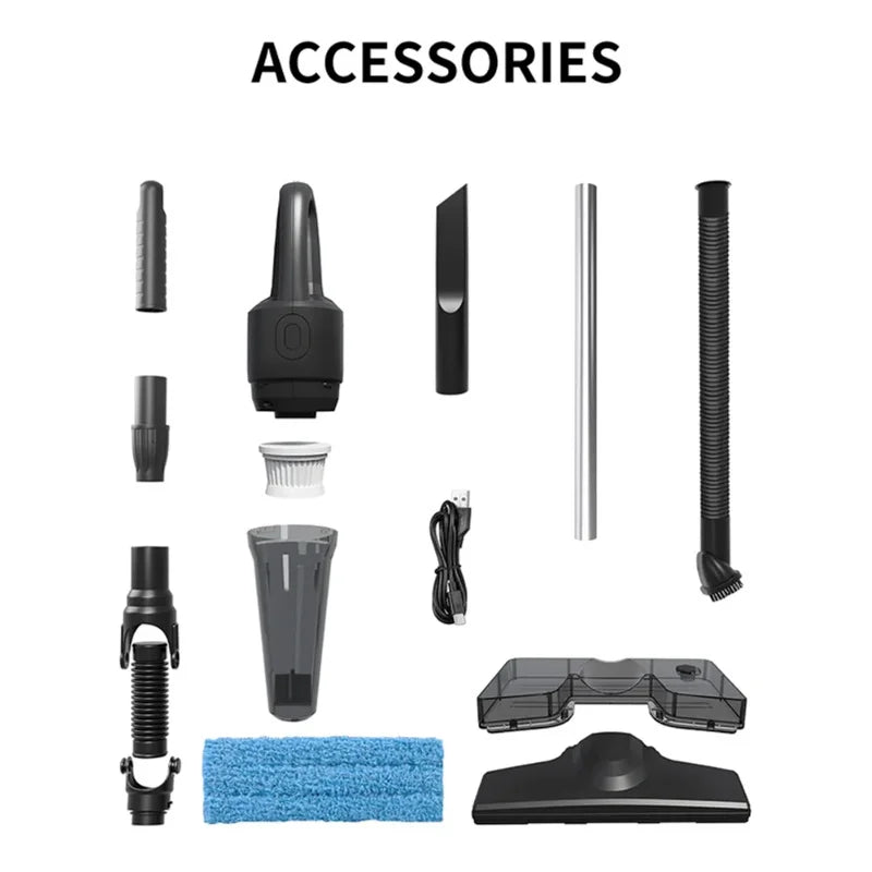 Wireless Stick Vacuum Cleaner 5Kpa Powerful Suction Cordless Handheld Vacuum Mop Combo for Home Pet Hair Floor Carpet Cleaning
