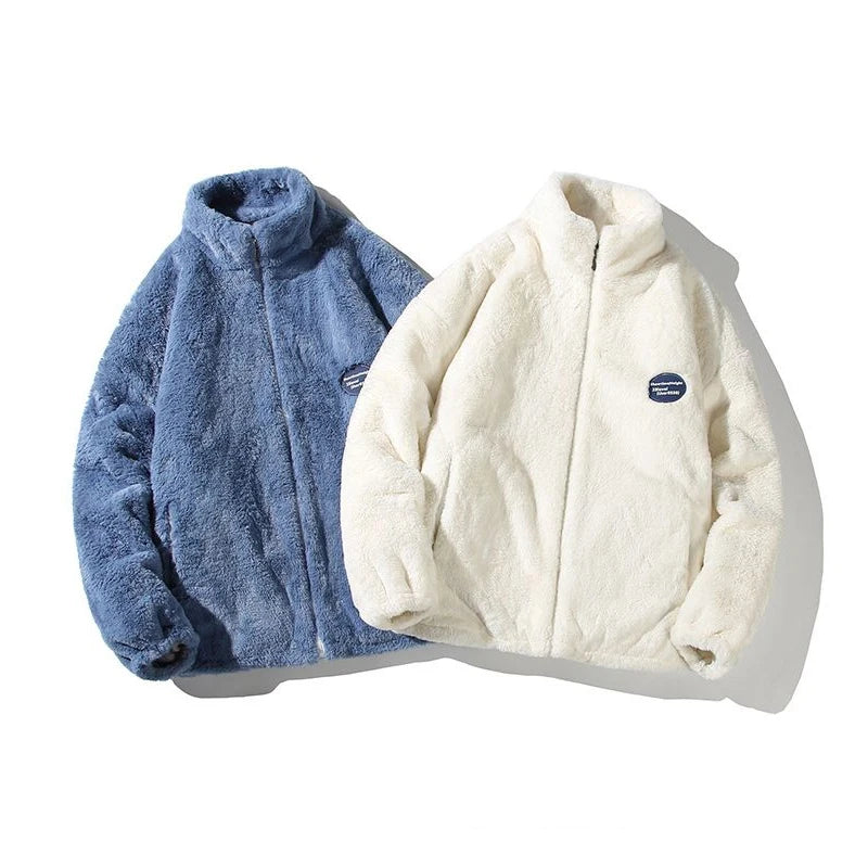 Hip-hop Winter Tie dye Print Men Coat New Casual Thick Warm Parka Coat Streetwear Loose Men Clothing Faux Mink Couple Coat