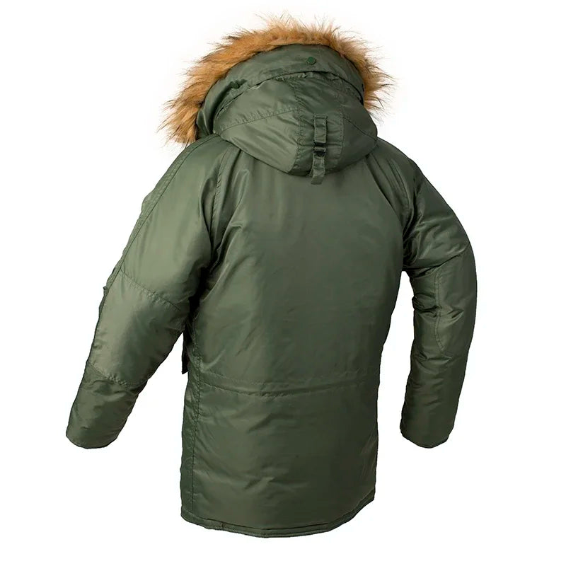 Military Fur Hood Warm Tactical Bomber Army Korean Thick Parka Hooded Men Parkas Winter N3B Puffer Men Long Windproof Coat