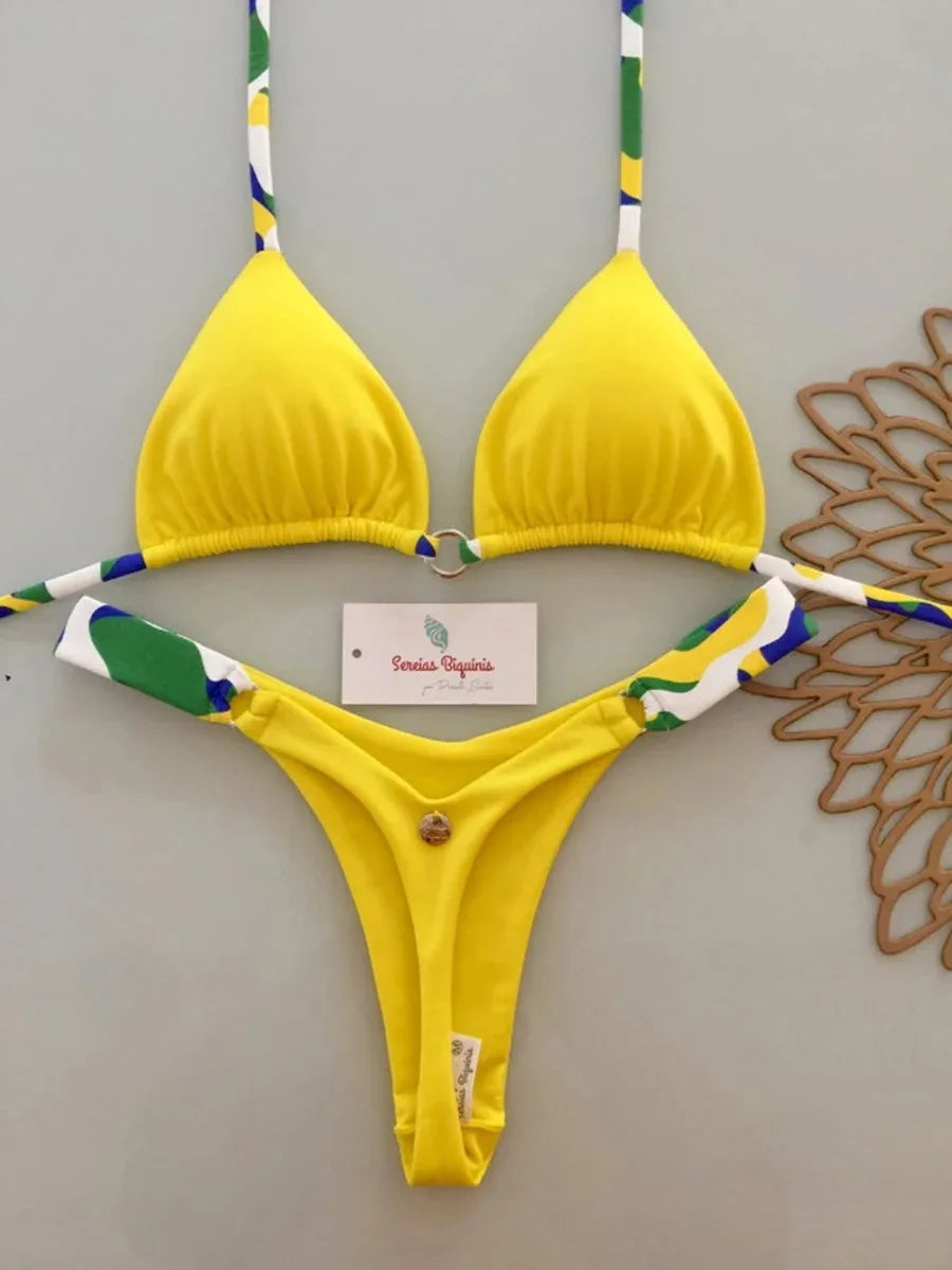 Micro Bikinis 2026 Swimwear Women Swimsuit Sexy Brazilian Bikini Set Solid Print Beachwear Bathing Suit Biquini Female