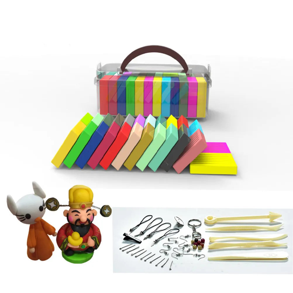 1Set Modeling Clay Kit 24 Colors Non Sticky Soft Polymer Clay Set DIY Tools Creative Educational Accessories for Kids Crafts