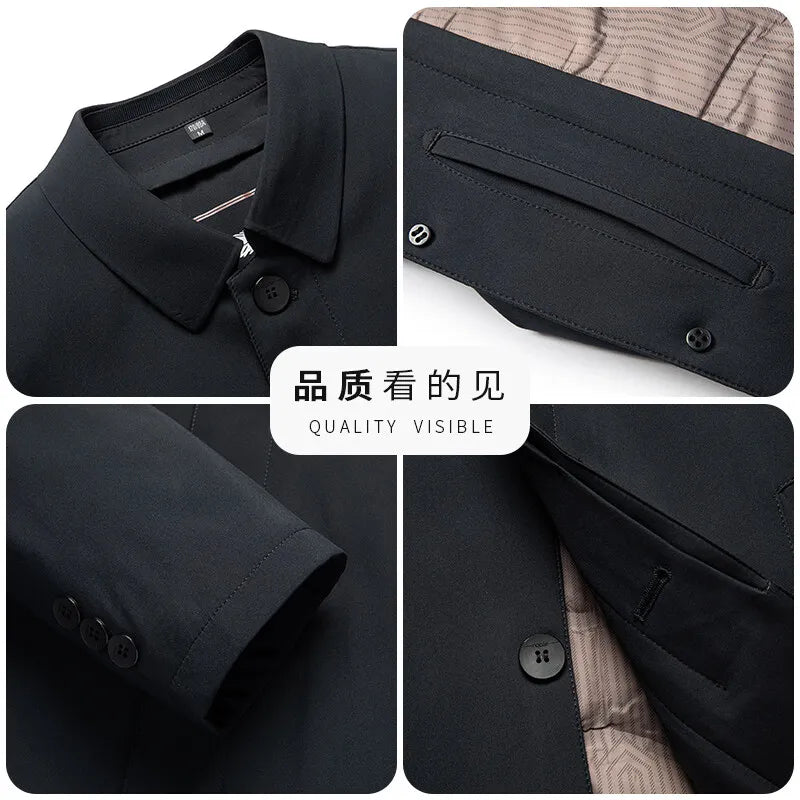 2024 Winter New Middle aged Collar Down Jacket with Detachable Inner Tank and Thickened Velvet for Warmth, Down Content of 90%