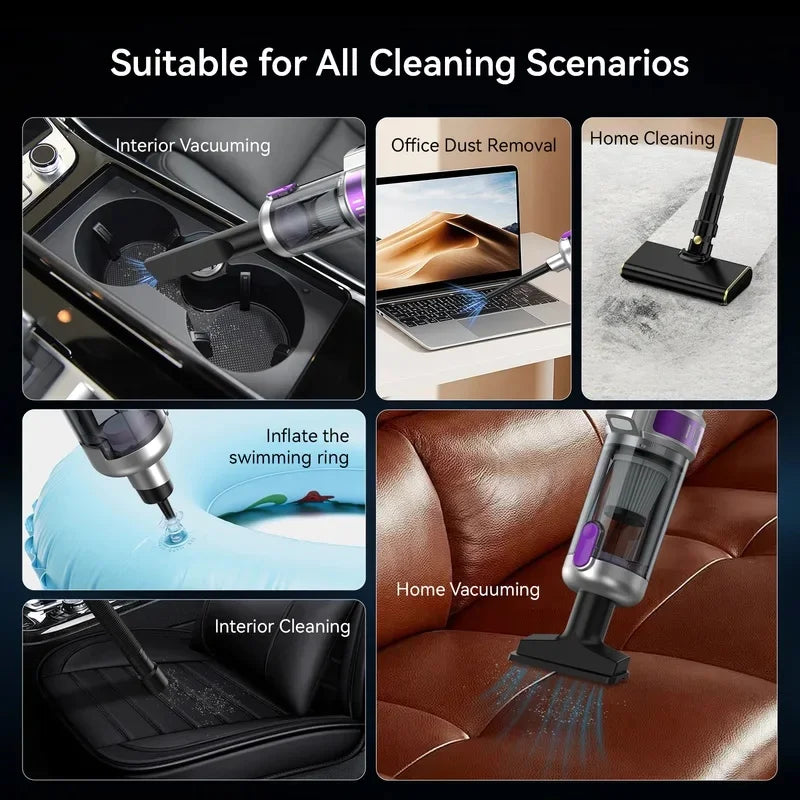 Car Digital Display Intelligent Brushles Vacuum Cleaner Handheld Small High Power Multi-function Wireless Home Car Large Suction