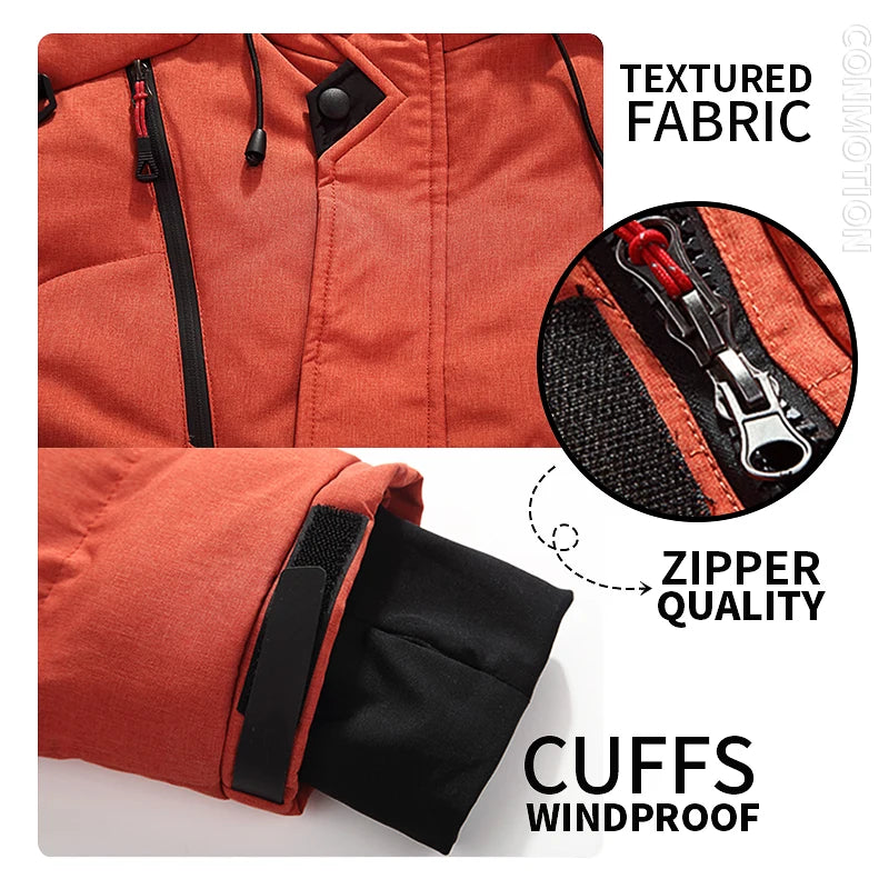 Down Coat Parkas Winter Down Jacket Men White Duck Winter Coat Windproof Warm Parkas Travel Camping Overcoat New in Thicken Solid Color Hooded Clothing