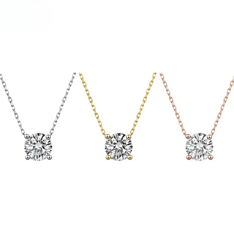 Necklace 100% Moissanite 925 Sterling Silver Necklace Pendan Classics for Women Exquisite Wedding Jewelry Accessories Fashion Gifts