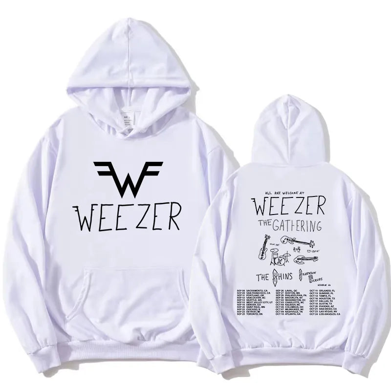 Weezer The Gathering Tour 2026 Hoodies Long Sleeve Soft Fleece Hooded Sweatshirts Unisex Streetwear Graphic Merch Women Clothing