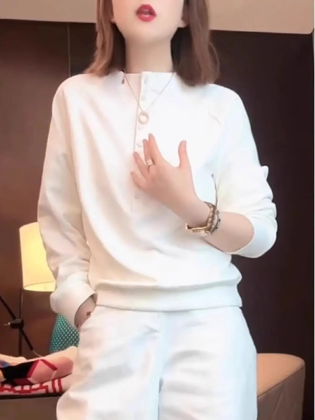 Sweatshirt Loose Long Sleeve Sweatshirt Women's Oversize Half Open Collar Pullover Autumn New Style Comfortable Casual Fashion Top