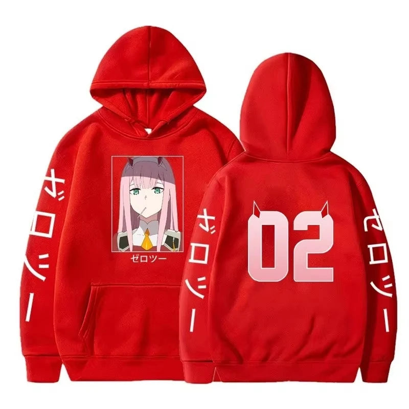 Darling In The Franxx Zero Two New Model Oversized Unisex personality Clothes hoodies sweatshirt Sports Graphic Short Sleeves