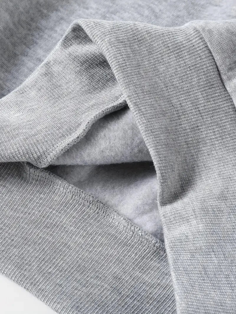 Letter-Printed Zip-Up Hoodie, Casual Zip-Up Long-Sleeve Hoodie - Knitted Polyester Fabric, Perfect for Autumn and Winter.