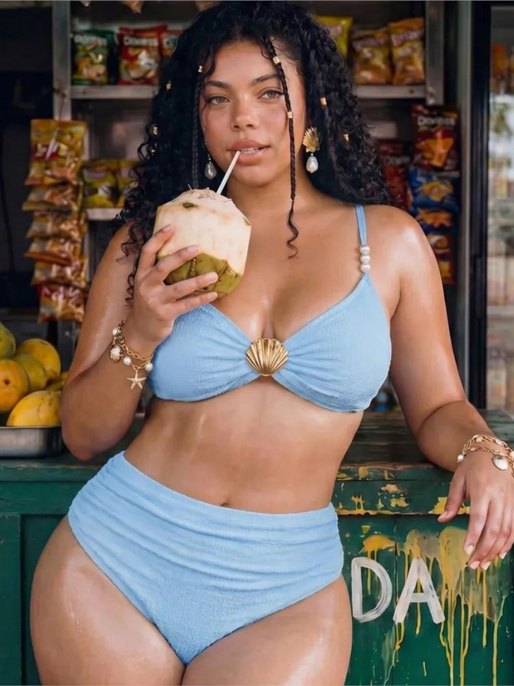 1XL-4XL Plus Size Bikini Sets Women's Push Up Large Size 3XL 4XL Swimsuit Summer Mujer Tummy Control Swimwear Bikini Sets