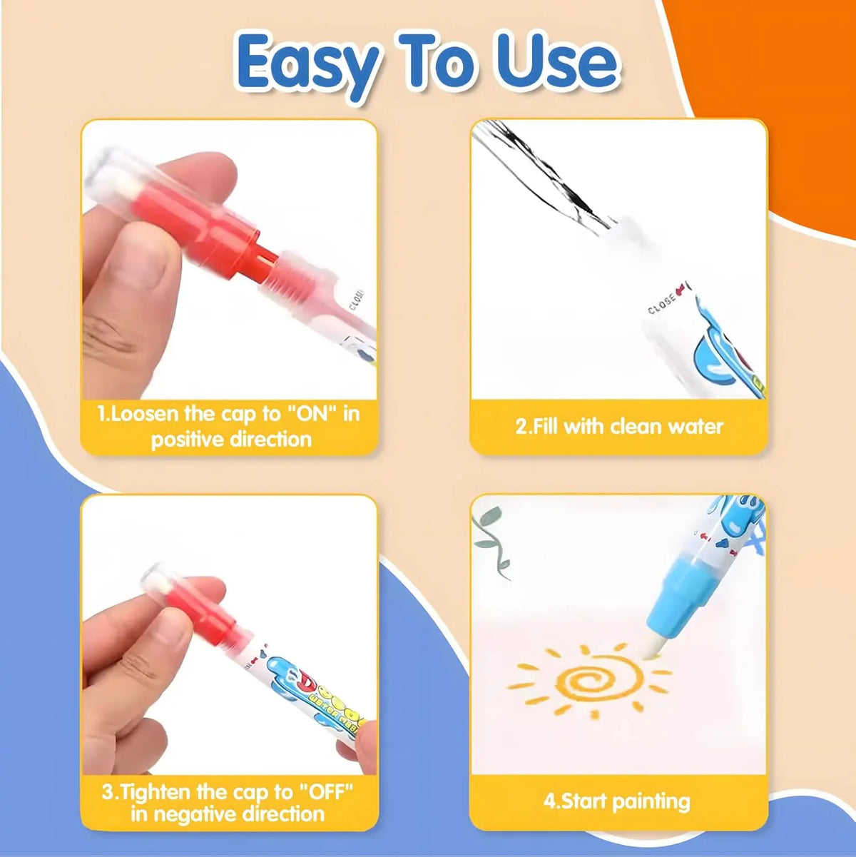 Magic Water Drawing Mat Coloring Doodle Mat with Reusable Magic Pens Montessori Toys Painting Board Educational Toys for Kids