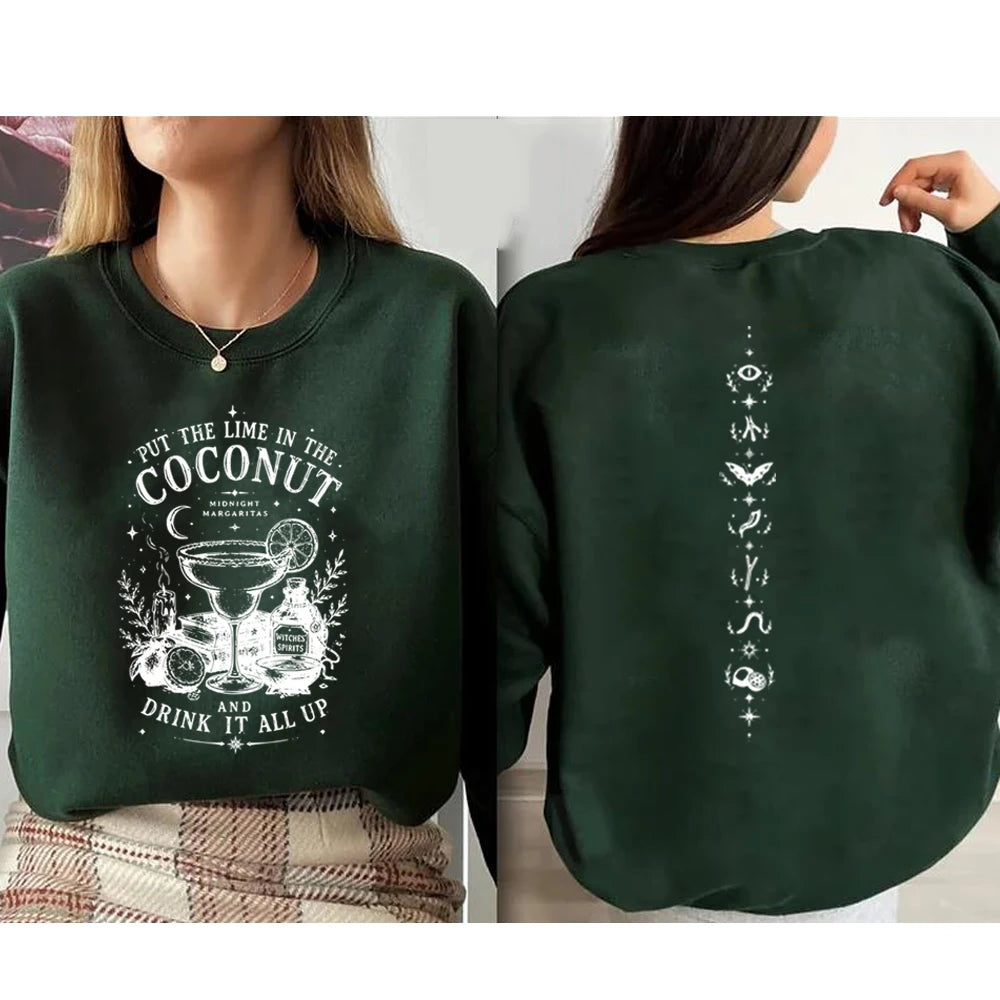 Practical Magic Sweatshirt Midnight Margaritas Shirt Retro Halloween Spooky Season Pullover Vintage Witch Movie Tops Sweatshirts