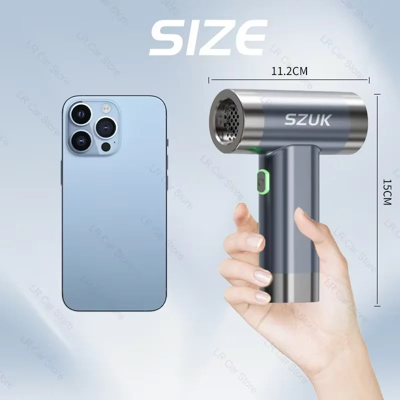 SZUK Mini Air Blower Handheld Turbofan Brushless Motor Dust Fan Air Blower Portable Turbo Fan Powerful Car Vacuum Cleaner