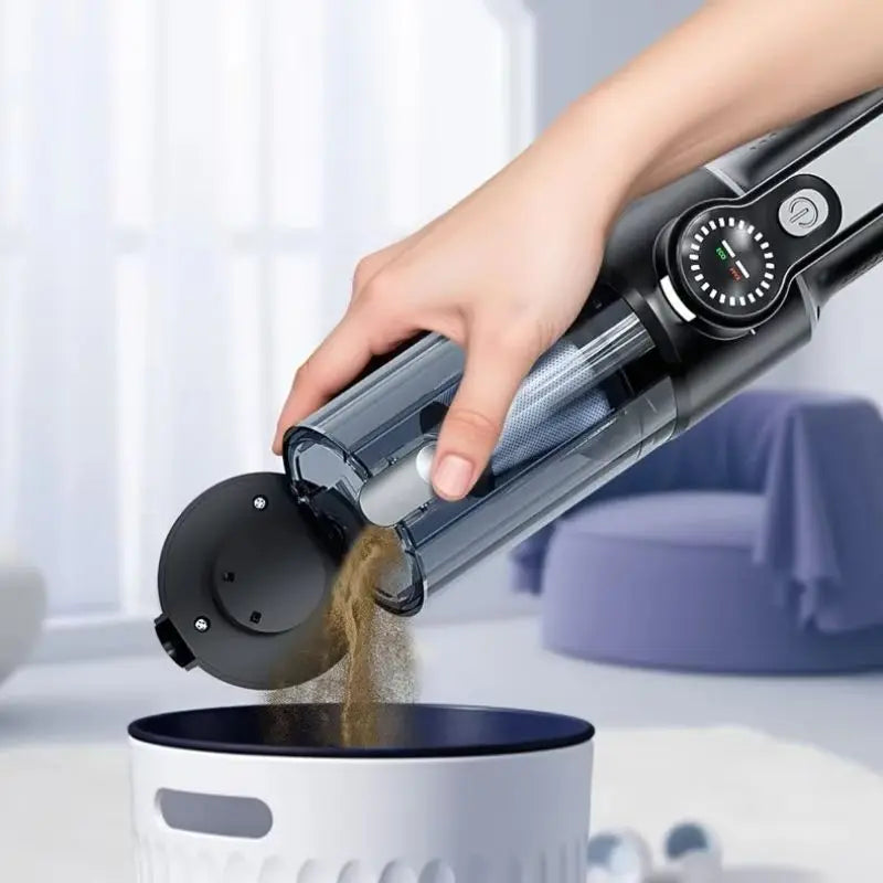 Mini Wireless Handheld Vacuum Cleaner Brushless Motor LED Light Retractable Tube One‑Button Dust Removal Portable Dust Cleaner