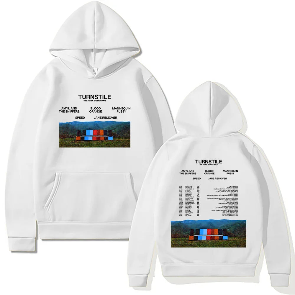 Turnstile Band Hoodies Turnstile The Never Enough Tour 2025 Sweatshirt Unisex Hip Hop Rock Street Pullovers Two Sides Streetwear