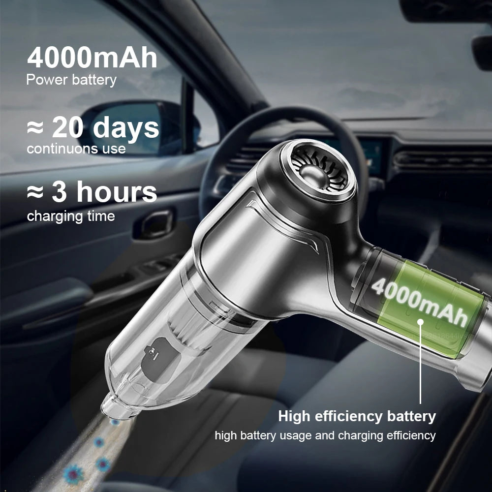 Car Vacuum Cleaner Powerful Wireless Car Vacuum Cleaner 95000PA Strong Suction Handheld Wireless Vehicle Vacuum Cleaner for Car