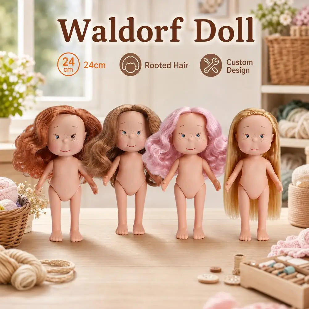 24cm Sweet Potato Doll Spain Mia Freckle Makeup Doll Joints Movable Solid Dress Up Doll Handmade DIY Doll Toy