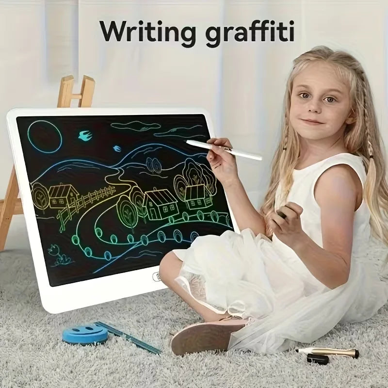 16inch Large Lcd Writing Board and Erasable Doodle Board - Portable Colorful Partition Design Drawing Board, Perfect for Teen Art, Home, School, Daily Gifts (with Stand and Paper Gift Box)