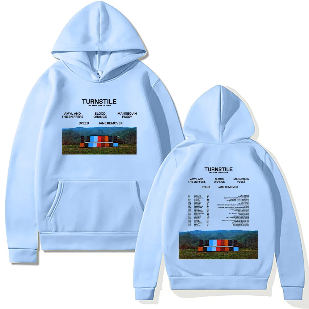 Turnstile Band Hoodies Turnstile The Never Enough Tour 2025 Sweatshirt Unisex Hip Hop Rock Street Pullovers Two Sides Streetwear
