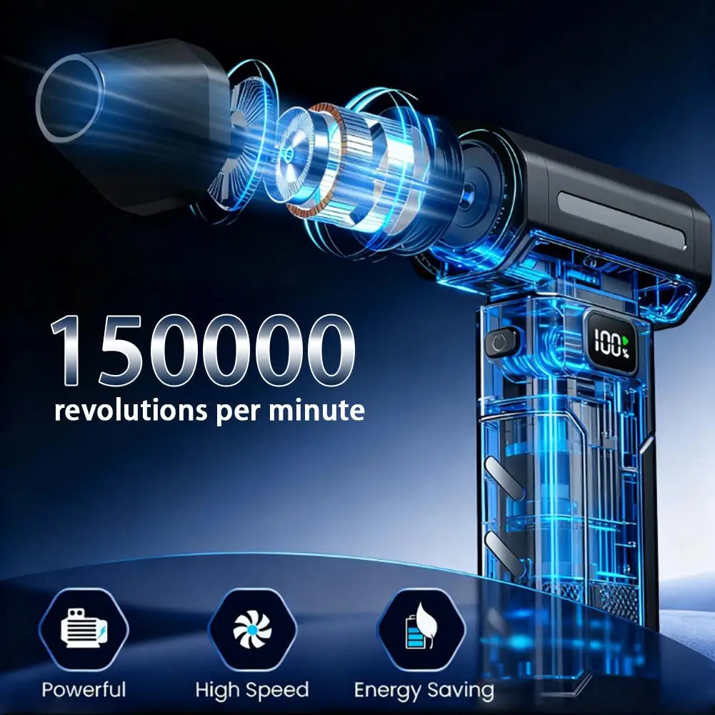Electric Vacuum Cleaner Super Strong Wind Violent Mini Fan Dust Debris Removal Handheld for Car Portable Blow Computer Car Clean