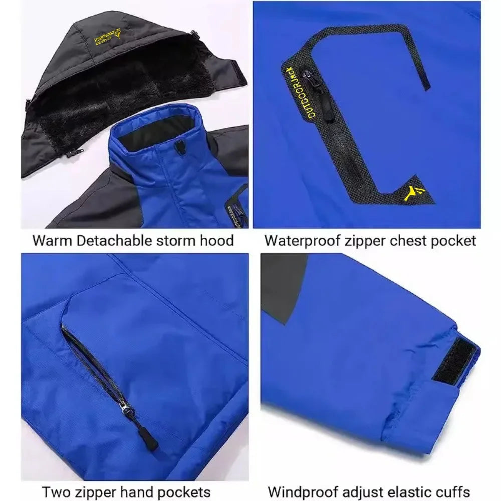 Men's Winter Parkas Outdoor Women Jacket Thicken Fleece Warm Waterproof Windbreaker Ski Jackets Climb Unisex Thick Coat Hot Sale