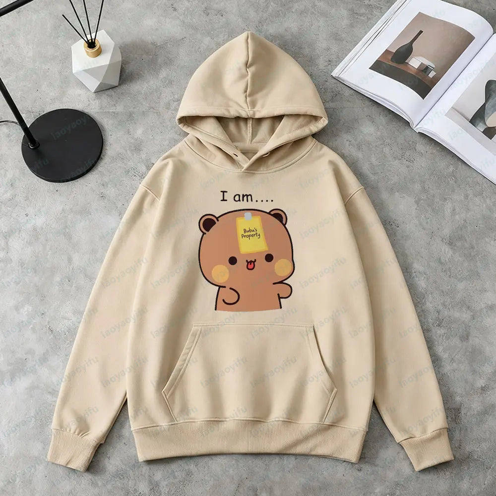 Bubu Dudu Couple Symbol Clothing Kawaii Bear Matching Funny Unisex Hoodies Men Women Fashion Casual Fall Winter Sweatshirt