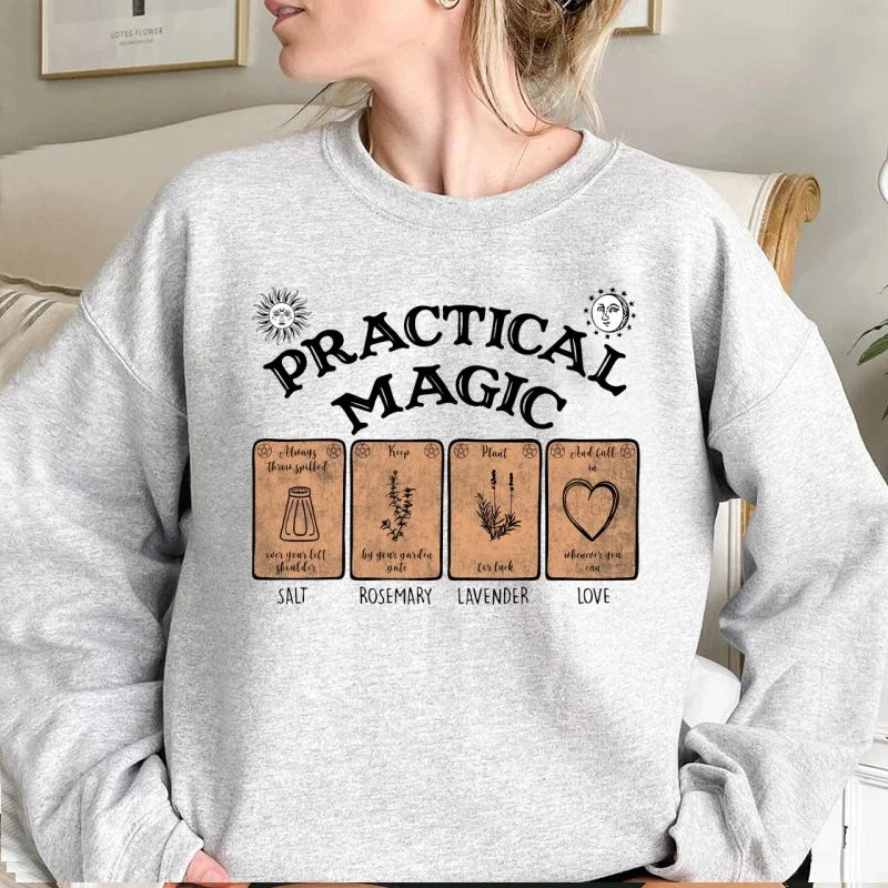 Practical Magic Sweatshirts Women Harajuku Midnight Margaritas Sweatshirts Halloween Magic Spooky Season Hoodies