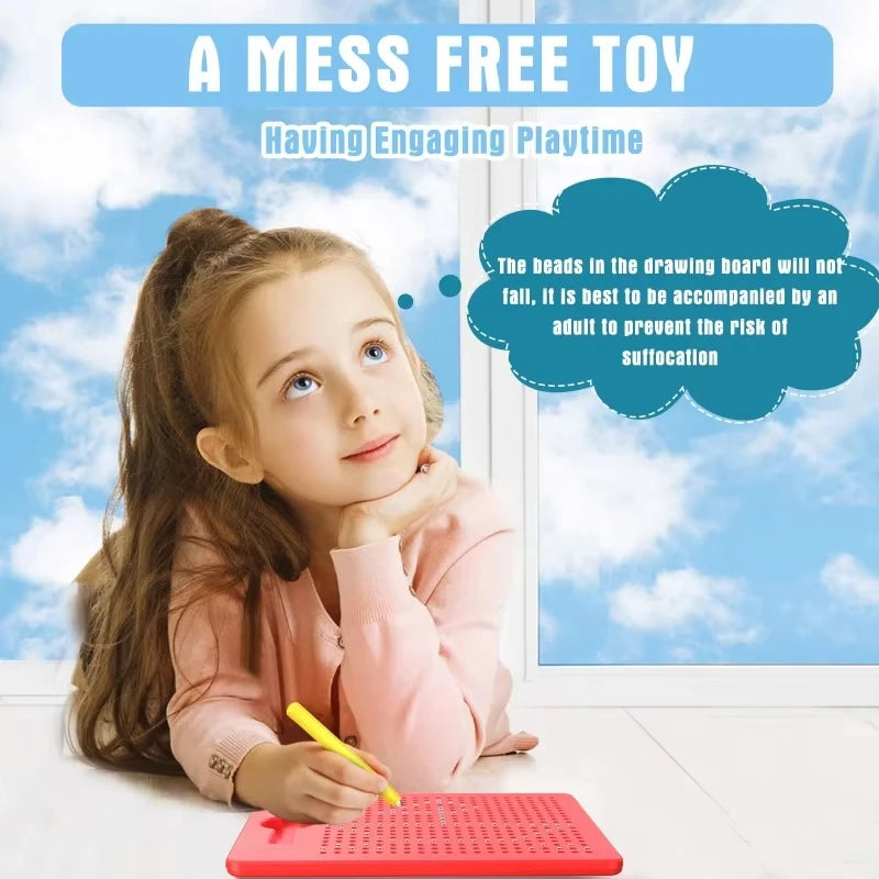 Magnetic Tablet Magnet Pad Drawing Board Steel Bead Pen Bead Learning Educational Writing Toys Children's Birthday Gifts
