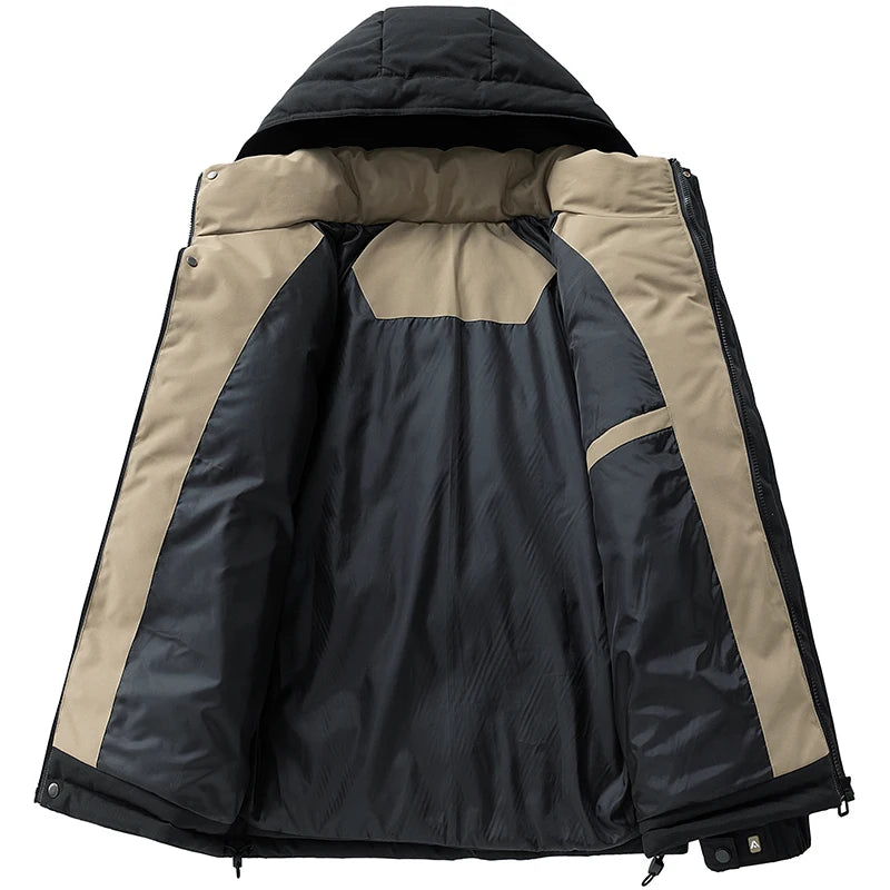 2026 New in Men Casual Jacket Hooded Parka Male Winter Cotton Down Padded Thick Warm Business Classic Autumn Windbreaker Husband