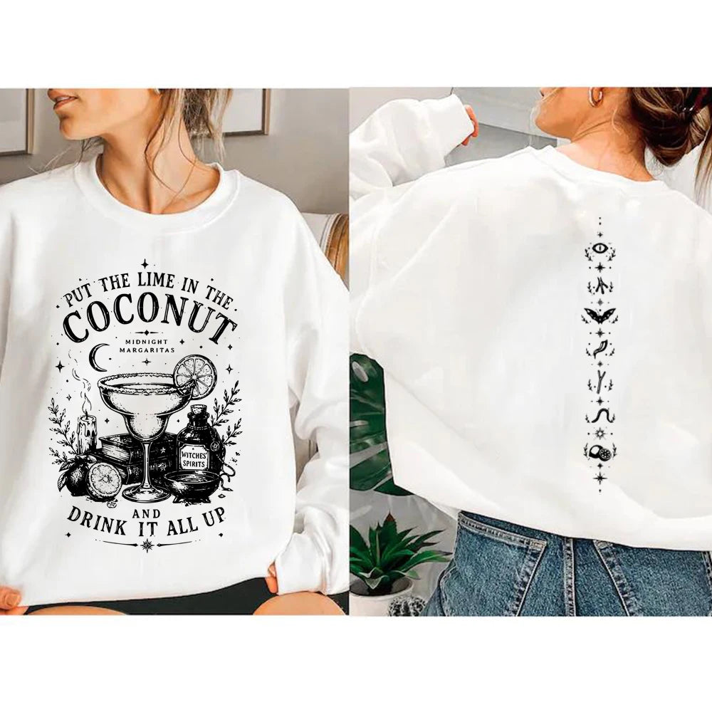 Practical Magic Sweatshirt Midnight Margaritas Shirt Retro Halloween Spooky Season Pullover Vintage Witch Movie Tops Sweatshirts