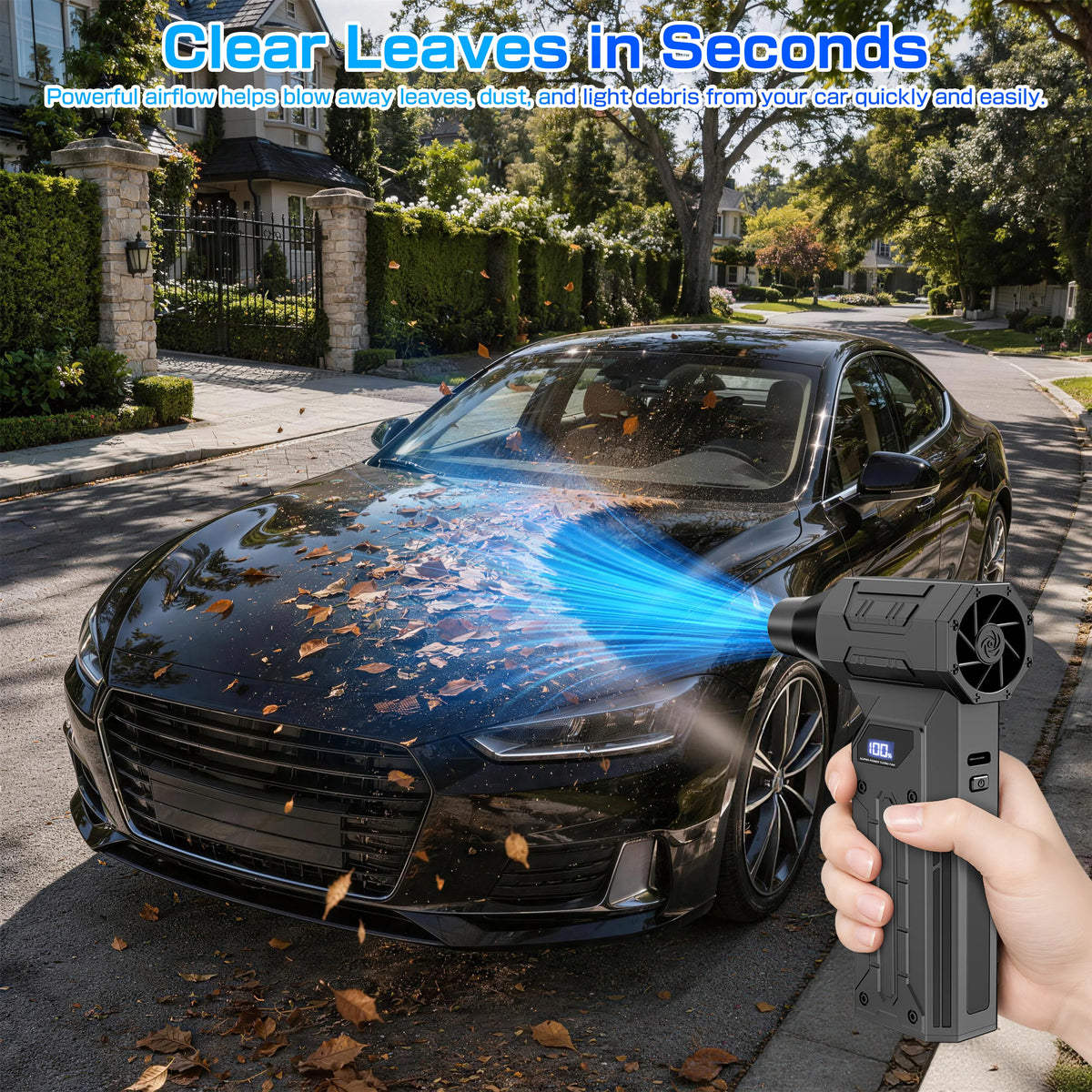 Electric Dust Collector Turbo Fan Air Duster Air Blower Hair Dryer Violent Jet Fan Cleaning Tools Universal Auto Accessories for Car Home Outdoors Camping Computer Keyboard