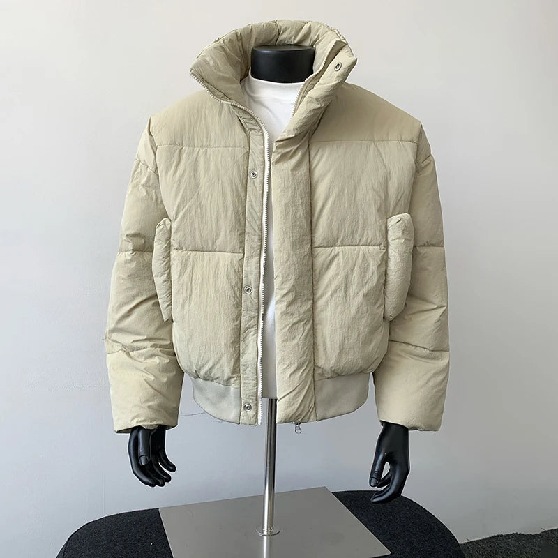 Coat Parkas Men Parkas Winter Jacket Fashion Windproof Coldproof High Collar Coat Warm Plus Size High street Casual Parka Coat Winter Coats