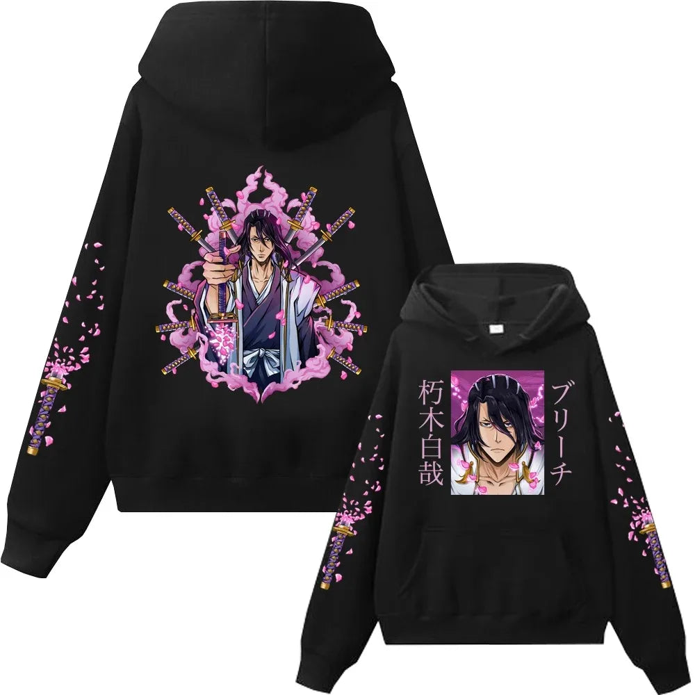 Hot Anime Bleach Zaraki Kenpachi Kusajishi Yachiru Clothes Men Women Casual Hoodies Prevalent Streetwear Harajuku Sweatshirt