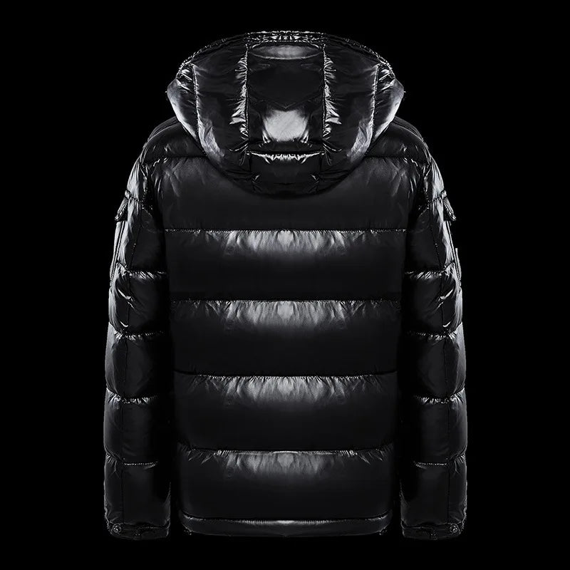 2026 OLEKID Waterproof Short Cotton Jackets Men's Black Lightweight Snow Parkas High Quality Glossy Parkas Winter Jackets Male