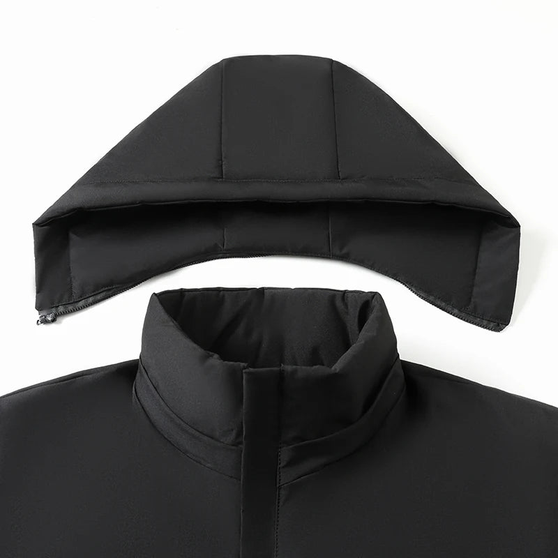 Premium Quality Man Cotton-Padded Jacket Zipper Pocket Thickened Flannel Hooded Winter New Cotton Coat Casual Fashion Men's Wear