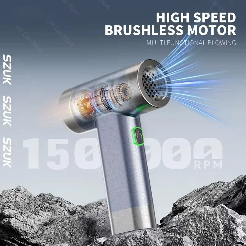 SZUK Mini Air Blower Handheld Turbofan Brushless Motor Dust Fan Air Blower Portable Turbo Fan Powerful Car Vacuum Cleaner