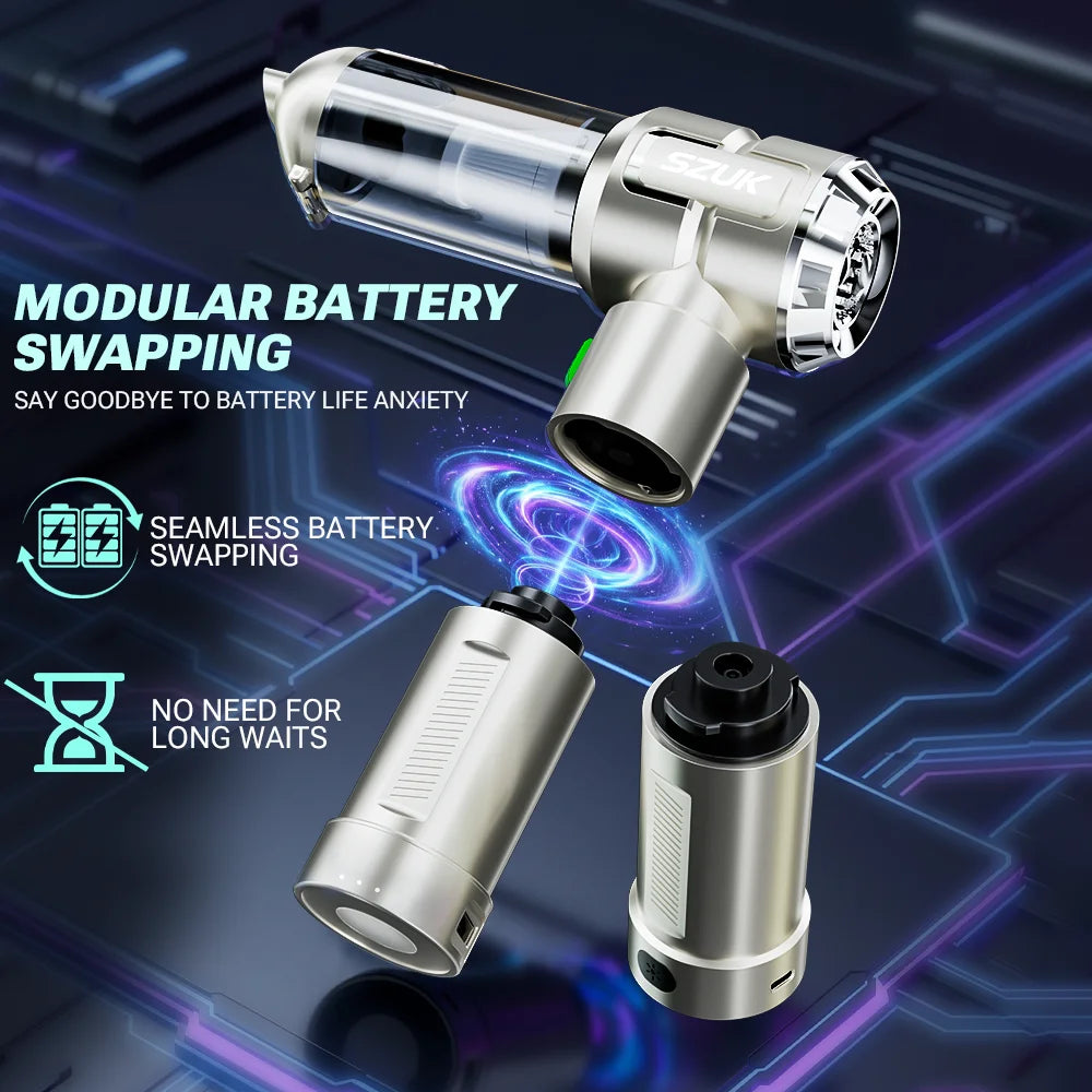 SZUK Wireless Car Vacuum Cleaner Mini Blower Portable Vacuum Cleaner Powerful Handheld Cleaning Machine with LED Flashlight