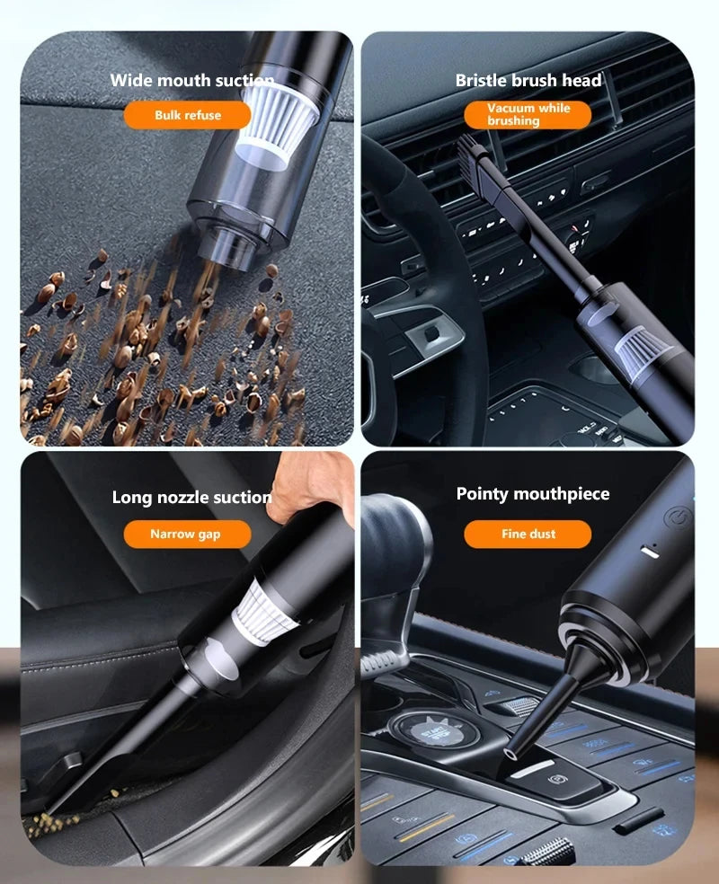 Vacuum Cleaner Mini Car Cleaning Powerful Suction Handheld Car Vacuum Cleaner Rechargeable for Car and Home Auto Vacuum Cleaner